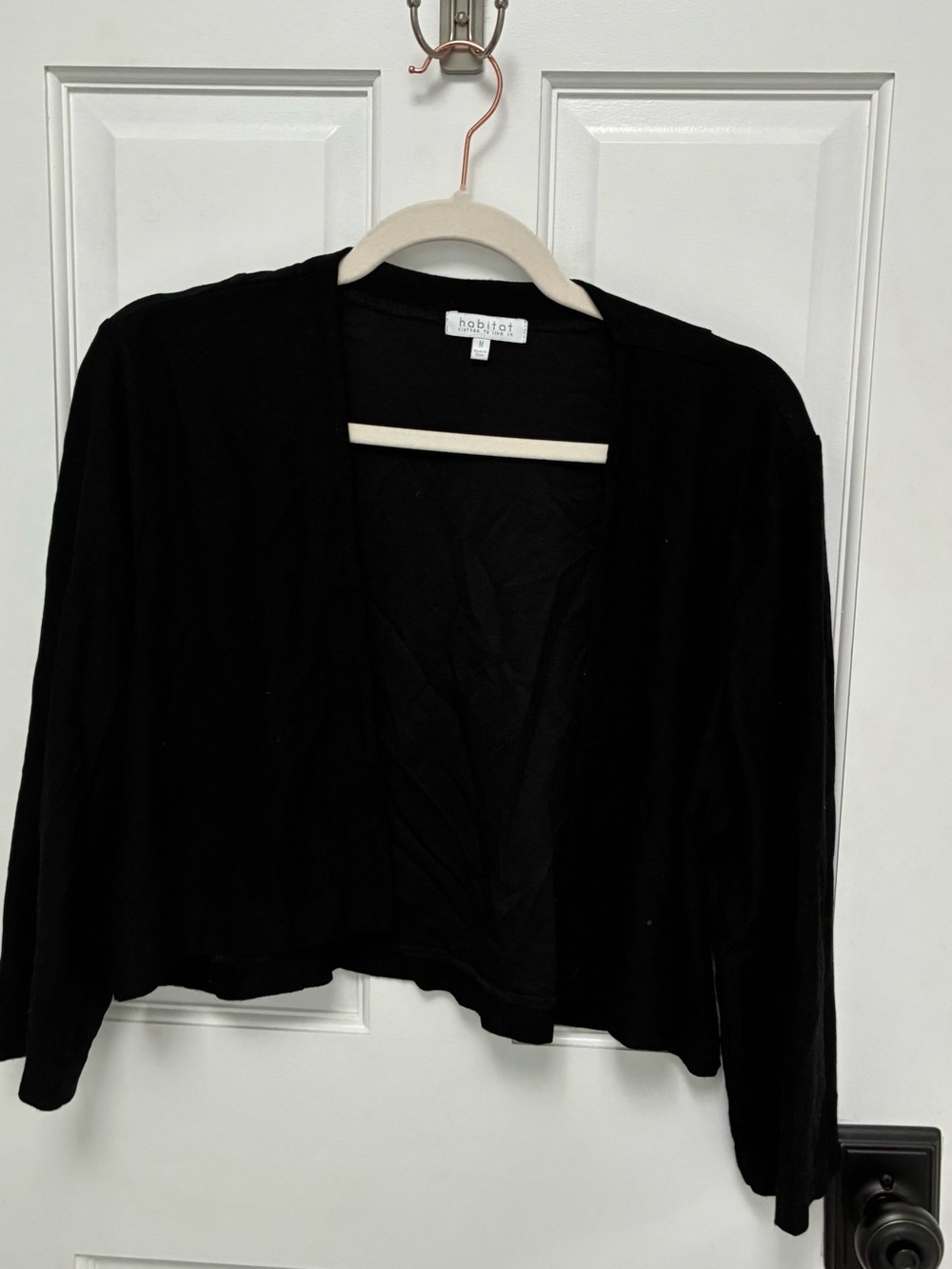 Habitat Black Open-Front Cropped Cardigan